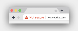 picture of a browser showing a url using a less secure http protocal