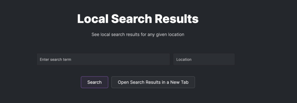 Screenshot local search results
