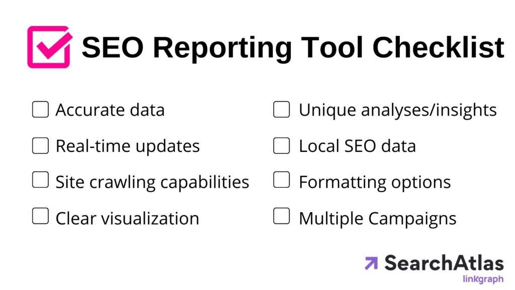 SEO Reporting checklist