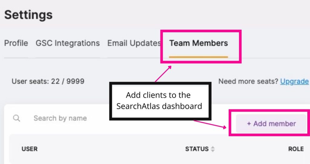 how to add clients to searchatlas seo dashboard