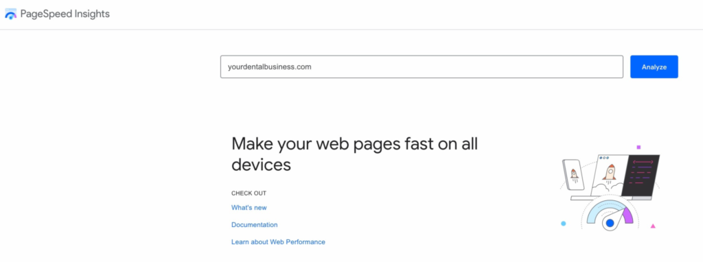example of page speed insights
